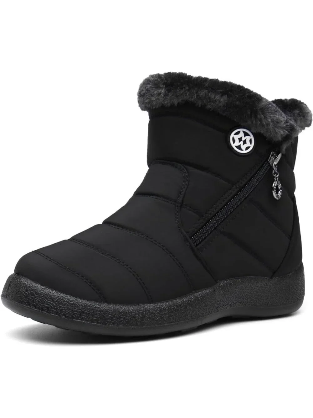 Warm Waterproof Winter Boots for Women | Fur Lined Ankle Booties, Anti-Slip